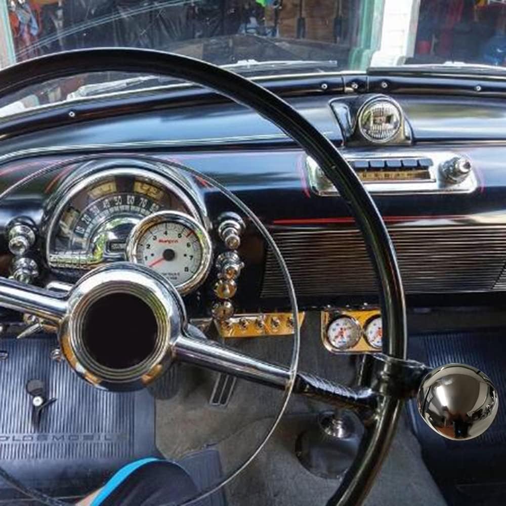 Steering Wheel Spinner, Non Slip Suicide Knob, 360 Degree Smooth Rotation Ball Shaped Helper for Car(Yellow)