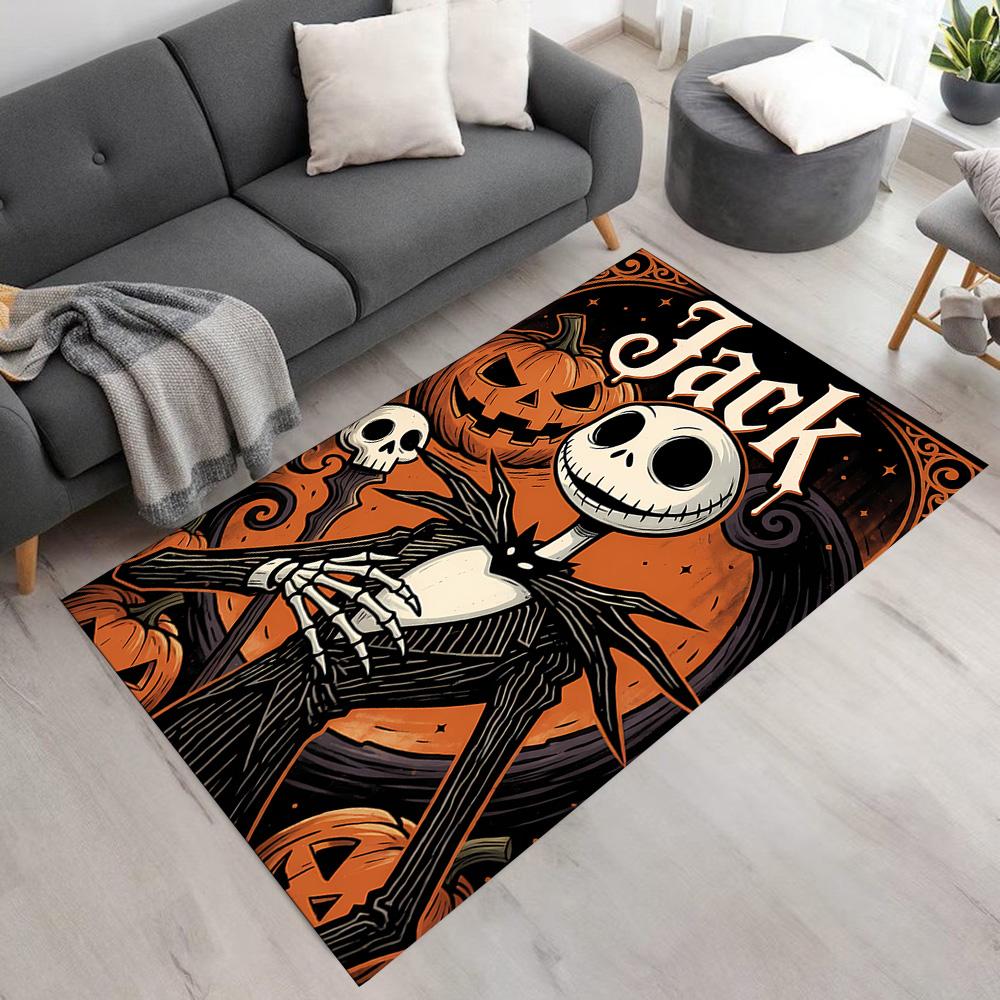 Jack Skellington Area Rug Suitable for Kitchen Dormitory Game Room Foyer Antislip Carpet Decorate Offices Best for Christmas