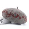 Autumn and winter wool beret women's fashion jacquard woolen hat fashion hat show face small versatile pumpkin hat