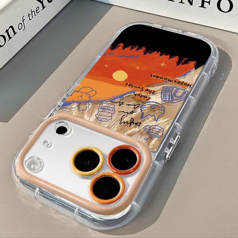 Apple iPhone 17 Promax Case with Scenery Graffiti for 14 Plus, 15 Gauze, and 16 Pro
