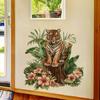 Painted Realistic Tiger In Tropical Jungle Wall Stickers, Self-Adhesive Decor for Bedroom Living Room Home Decoration