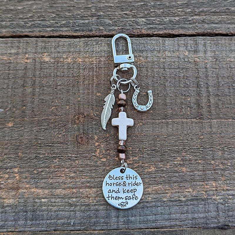 Horse Saddle And Bridle Charm Clip Bless-This Horse And Rider Keep Safe Bridle Saddle Charm Gifts For Horse Rider Room Decor