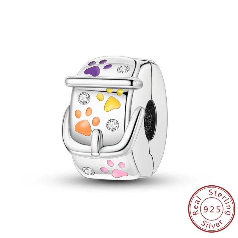 Charms Copper Dog Cat Paw Print Love Pets Charms Beads Fit Original Bracelets Necklaces Pendant Women Diy Jewelry