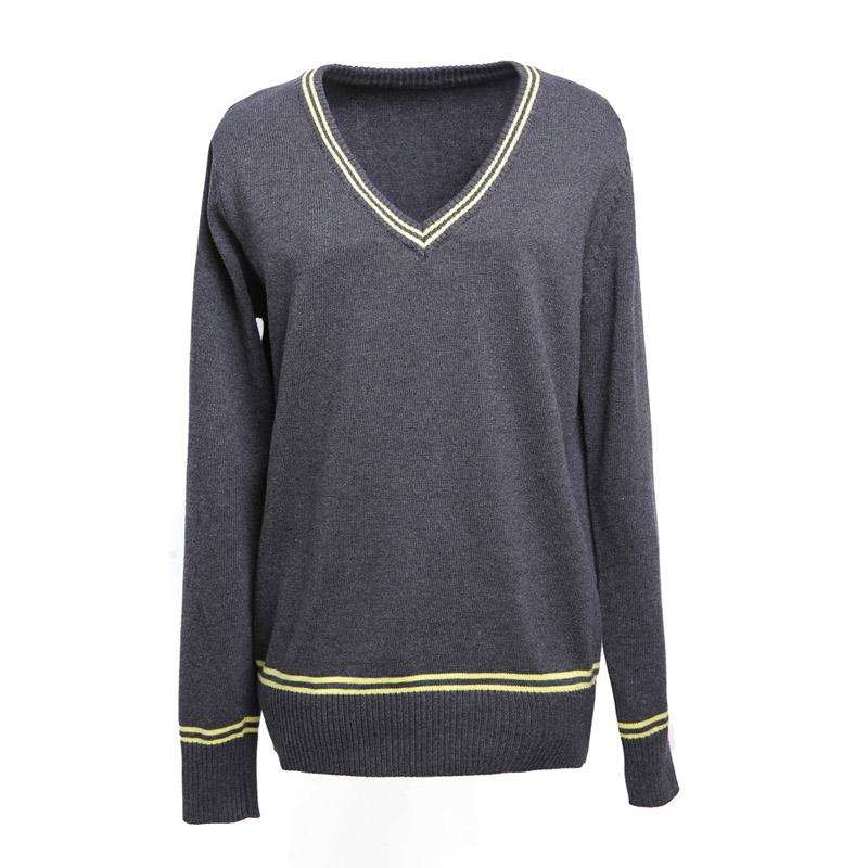 Halloween Kostüm Potter Cosplay Weste Winter Langarm Pullover für Damen Herren Herbst V-Ausschnitt Weste 4 Colleges Studentenuniform