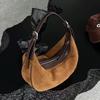 2026 A/W Vintage Matte Nubuck Underarm Crossbody Bag - Women's Luxurious Shoulder Purse for Autumn Winter