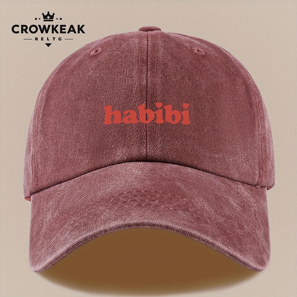 Pc ks pc Habibi Arabsko-latinská milostná fráze Potisk Vintage Kšiltovka Nastavitelná Snapback Lehká prodyšná čepice Vhodná pro