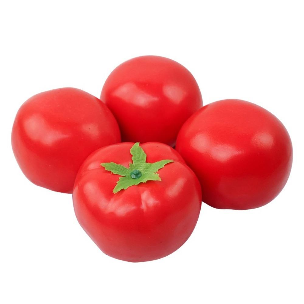 5pcs Mini Artificial Tomato Ornament Handicrafts Lifelike Simulation Tomato Model Plastic Fake Vegetables Props Home Decor