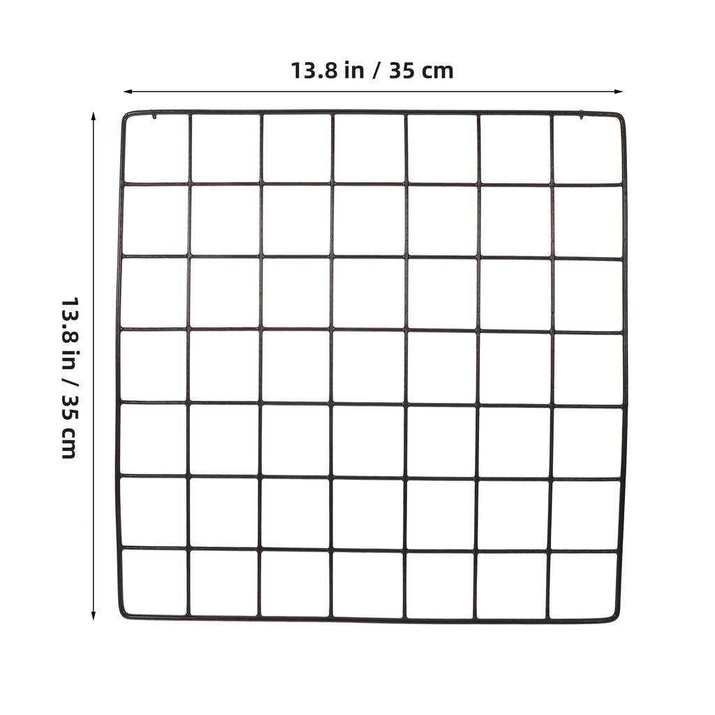 10 peças Painel de Grade de Arame de Ferro 35X35Cm Preto Prateleira de Grade de Parede Para Fotos Fotos Exposição de Arte Organizador de Armazenamento Decoração Casa Escritório