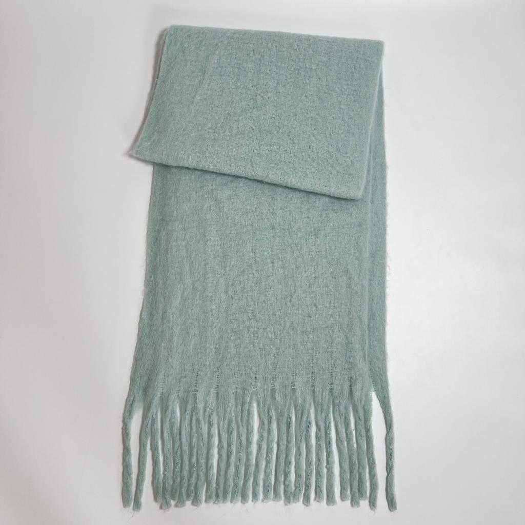 Versatile mohair solid color scarf women's winter thickening simple warmth enlarged shawl scarf