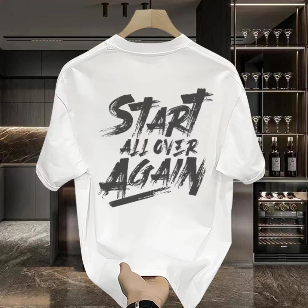 American Trendy Brand Pure Cotton Men'S Printed Short-Sleeved T-Shirt Trendy Men'S And Women'S Versatile Round Neck T-Shirt Men'S