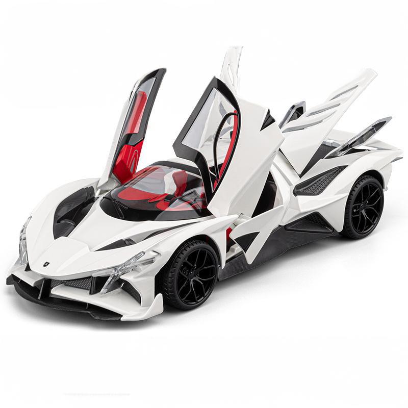 1/18 Apollo Project EVO Supercar Diecast Alloy Metal Model Toy Car Sound & Light High Simulation Home Decorations Birthday Gifts