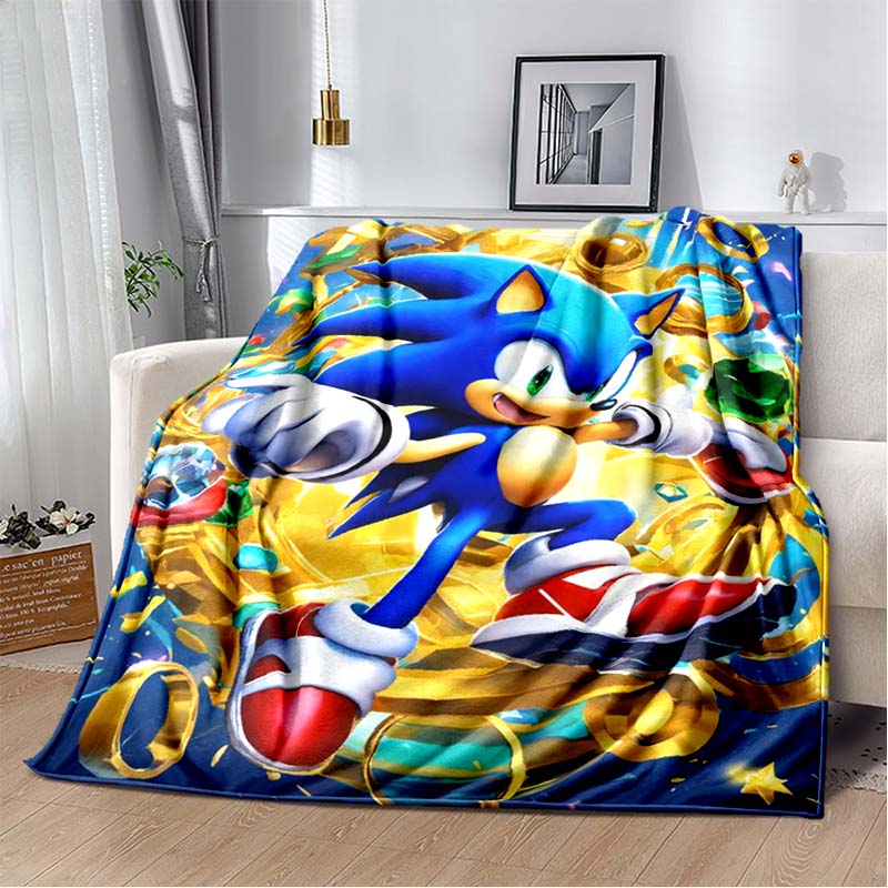 2026 New S-Sonic H-Hedgehog Flannel Blanket for Winter Warmth, Soft Sofa Cover, Bedding, Draped Blanket, Boys and Girls Gifts