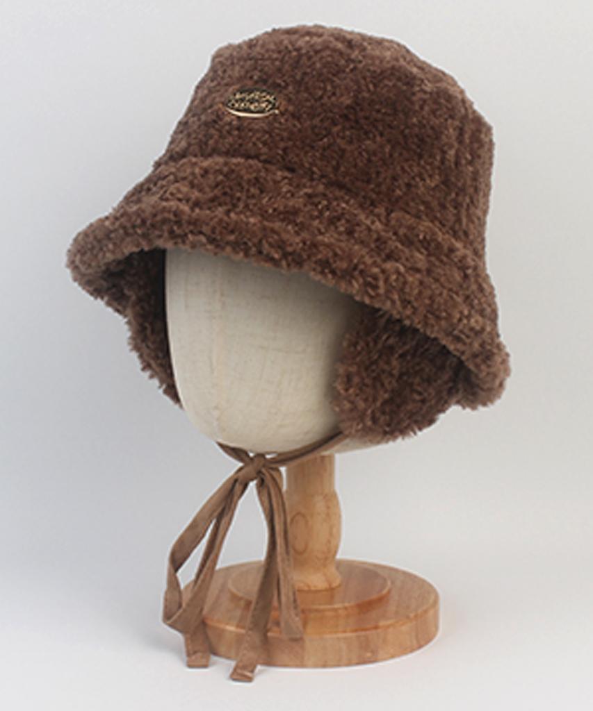 Yunibeosyeolkemiseuteuli Baby Fur Brown Earflap Bucket Hat
