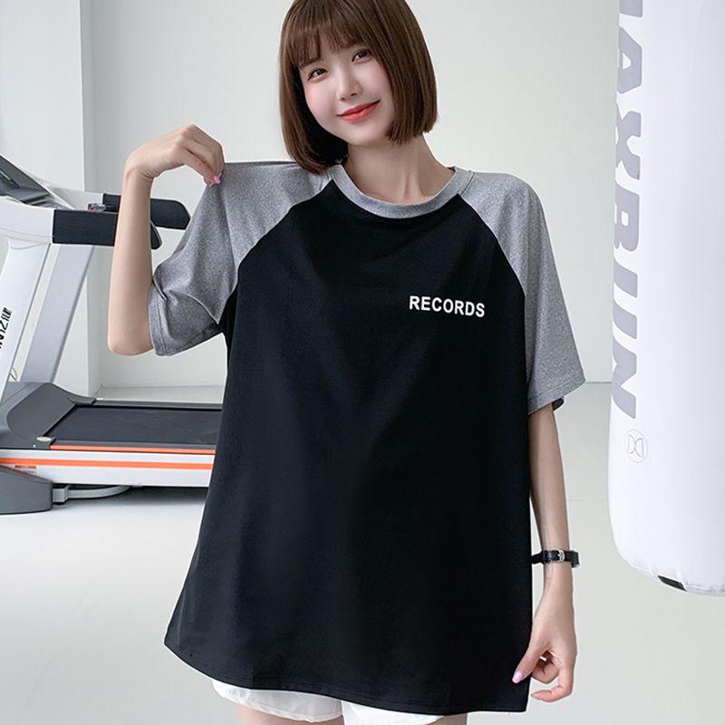 

Женская футболка для йоги с цветными блоками 2024: Летняя одежда для бега и фитнеса, свободная, больших размеров, спортивный топ с коротким рукавом 3XL 78-86 kg чёрный