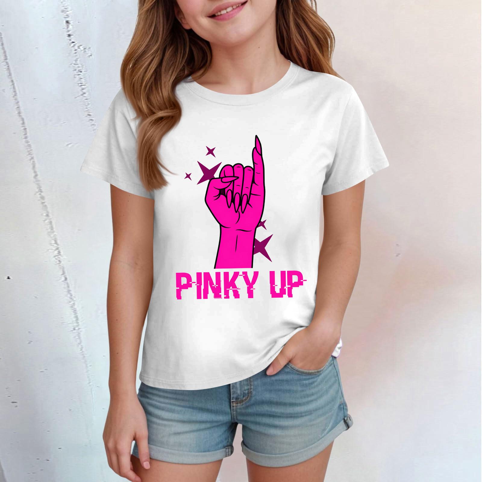 

Kids Graphic T Shirt Short Sleeve Casual Tee Top for Boys and Girls Crew Neck Comfortable Fit Lightweight Fabric 160 білий
