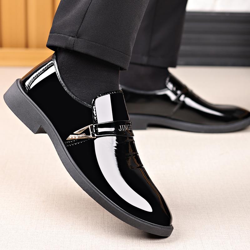 Business casual shoes for men, spring and summer breathable flat shoes, banquet gowns, formal wear, leather shoes for men