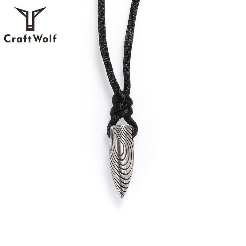 

Unisex Titanium Bullet Pendant Necklace - Trendsetting Japanese & Korean Style Steel Color Small Pendant