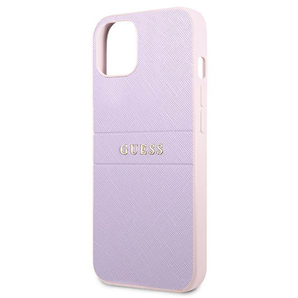 Guess Guhcp13Spsasbpu Iphone 13 Mini5,4 Fioletowy/Purple Saffiano Hot Stamp & Metal Logo