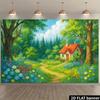 2D Flat Surface 1 Piece of Background Fabric for the Fairy Tale Forest Cottage Can Be Used for Event and Festival Decoration