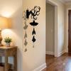 with Bell Inverted Branch Bat Wind Chime Spooky Hanging Door Bell Halloween Wind Chime  Garden