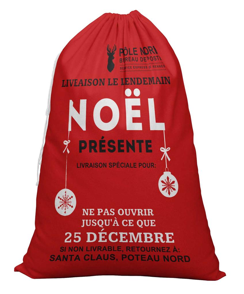 Printtoo 2 Pcs Santa Gift Sack for Kids Presents Xmas Bag Christmas Sack Personalized Bags Large 27x20 Inch