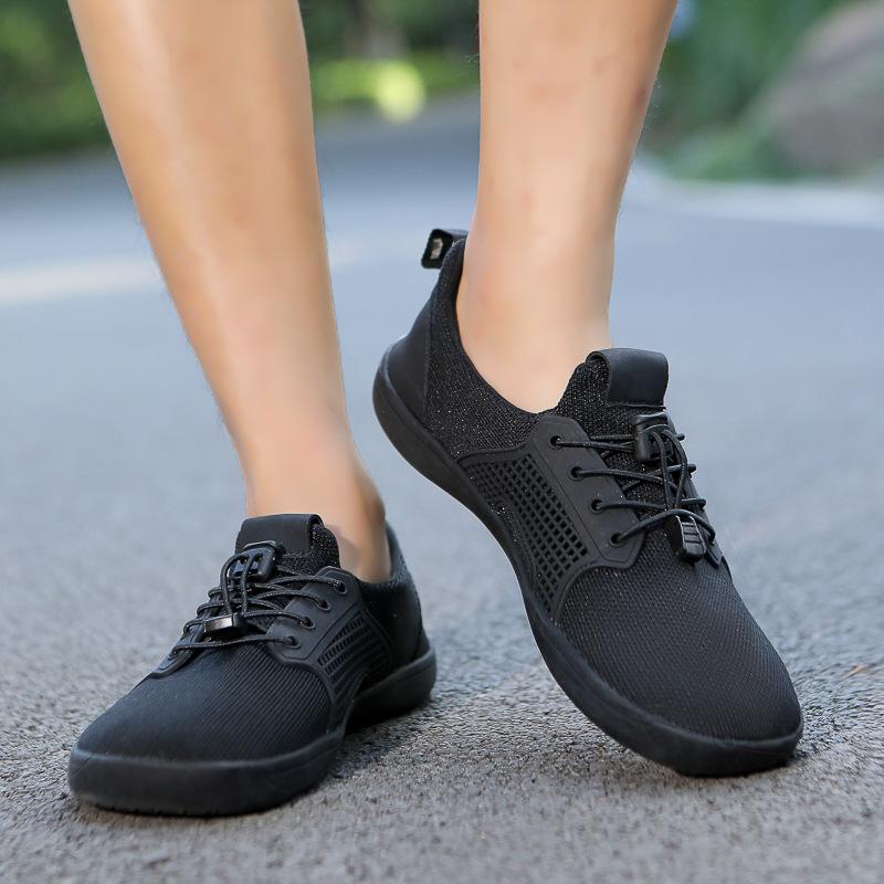 Flying Woven Barefoot Shoes Wide Head Men's and Women's Large Size Shoes Breathable Non-slip Rubber Sole Versatile Walking Fitness Shoes