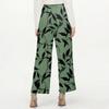 Women's Fashionable Floral Print Straight Leg Pocket Elastic Waist Casual Pants Pants