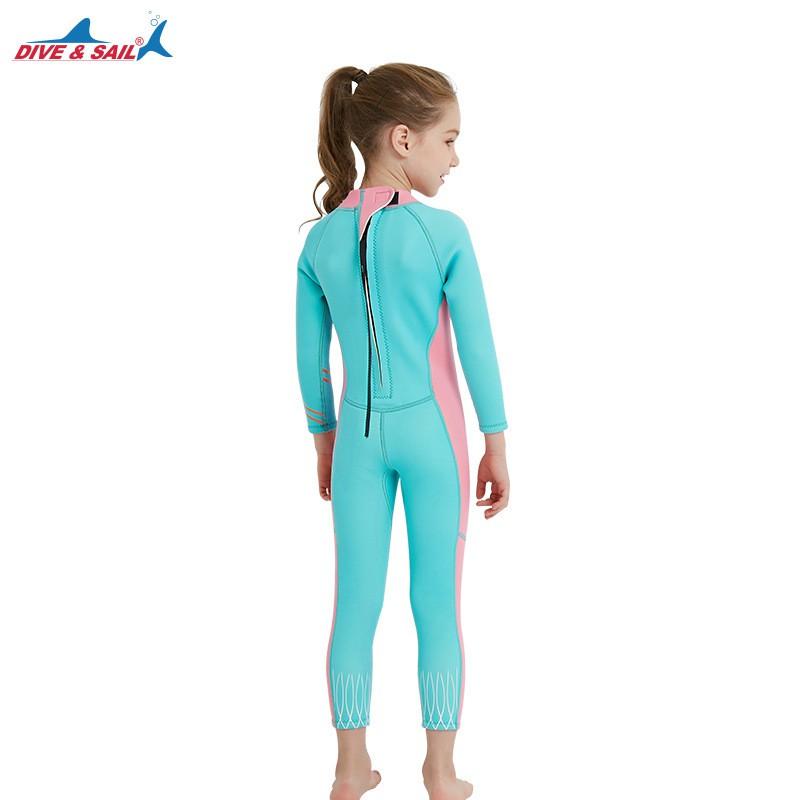 DIVE&SIAL Children's Diving Suit 2.5MM Women's Swimsuit One-piece Long Sleeves Thickened Warm Surfing Snorkeling Jellyfish