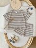 INS Style Summer Baby Striped Short-Sleeve Two-Piece Set: Soft, Comfortable Korean Outfit for Boys and Girls