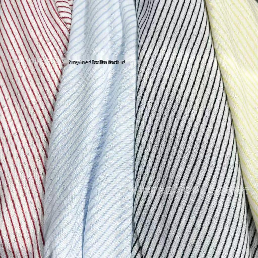 Spring/Summer Girls' Stretchy Striped Knitted Jacquard Fabric for Fashionable Children's Clothing