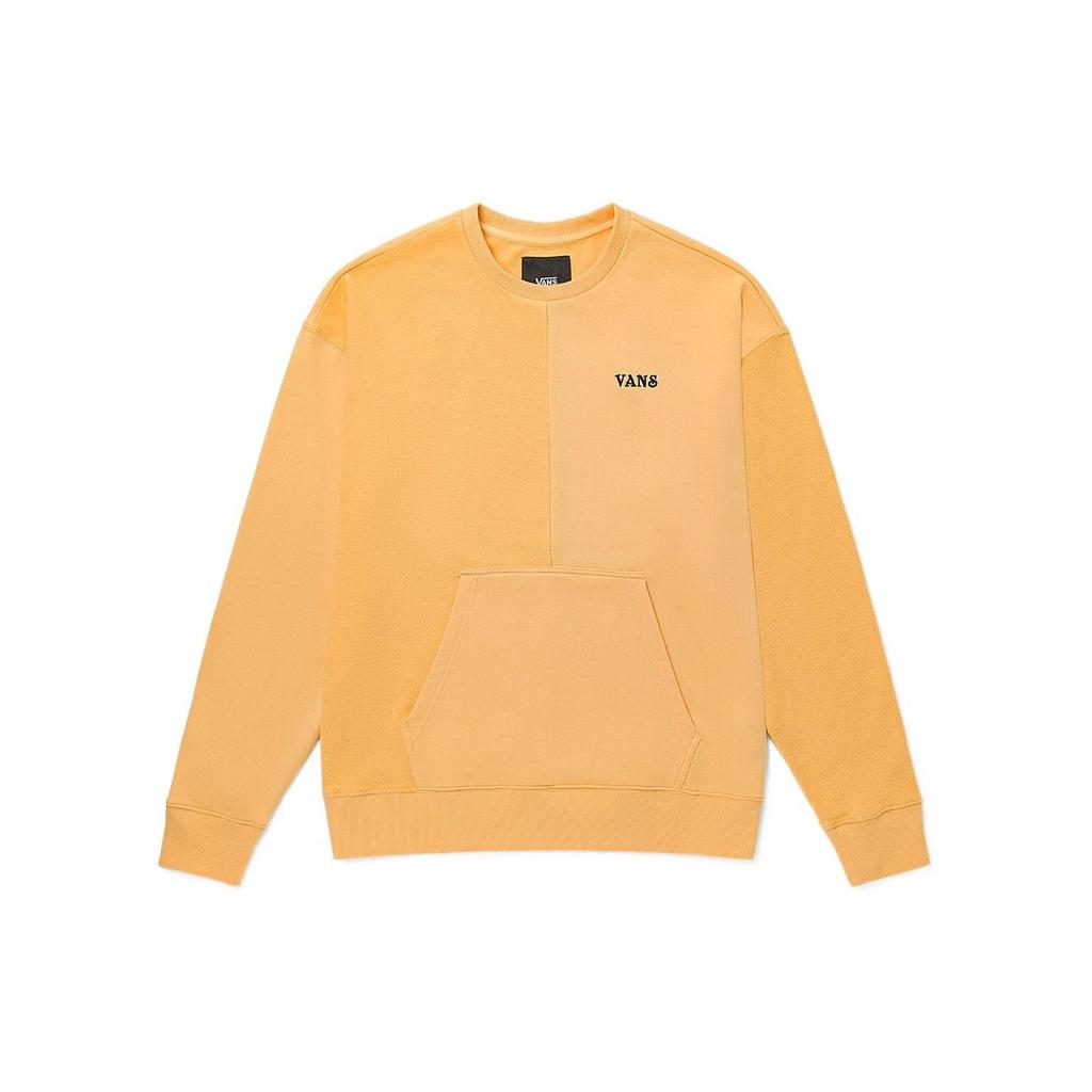 Vans Embroidered Small Logo Patchwork Pullover Sweatshirt Men Tops Yellow VN0A5H9QYRS