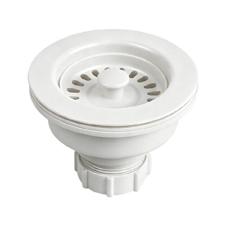 Kitchen Sink Maintenance Part, Plastic Strainer Drain Component with Basket, Center Lift Insert and Lower Screw Connection