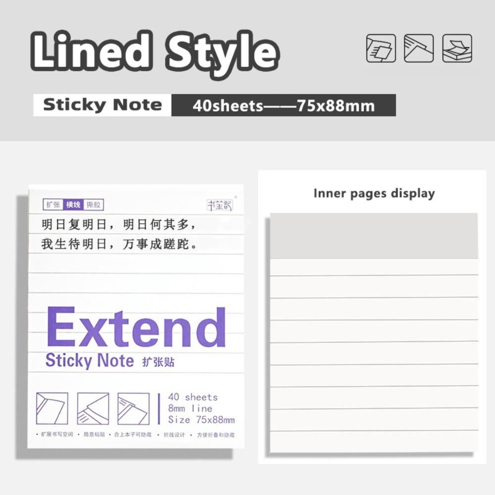Durable Lined/Blank/Grid Sticky Notes Clear See-Through No Blocking Text Extend Sticky Notes Self-Adhesive Memo Pads Gift
