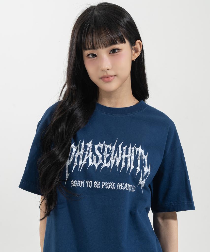 Peijeuhwaiteu [Phase_2] Crackle Metal Tee_Dark Blue / 8802026-St11