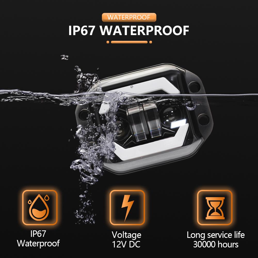5" Flush Mount LED Light Pods Fog Light Working Lamps Bars 12V 24V Super Bright for Jeep Truck Offroad 4x4 SUV ATV UTV