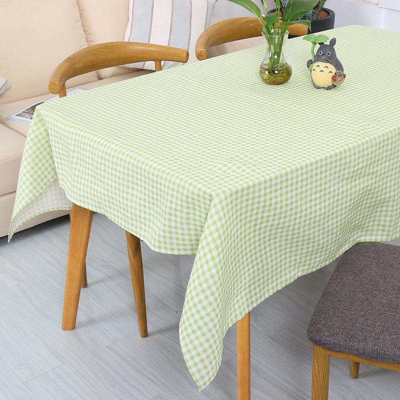 Small Fresh Checkered Tablecloth Household Dining Table Coffee Desk Mat Rectangular Dustproof Decorative Background Tablecover