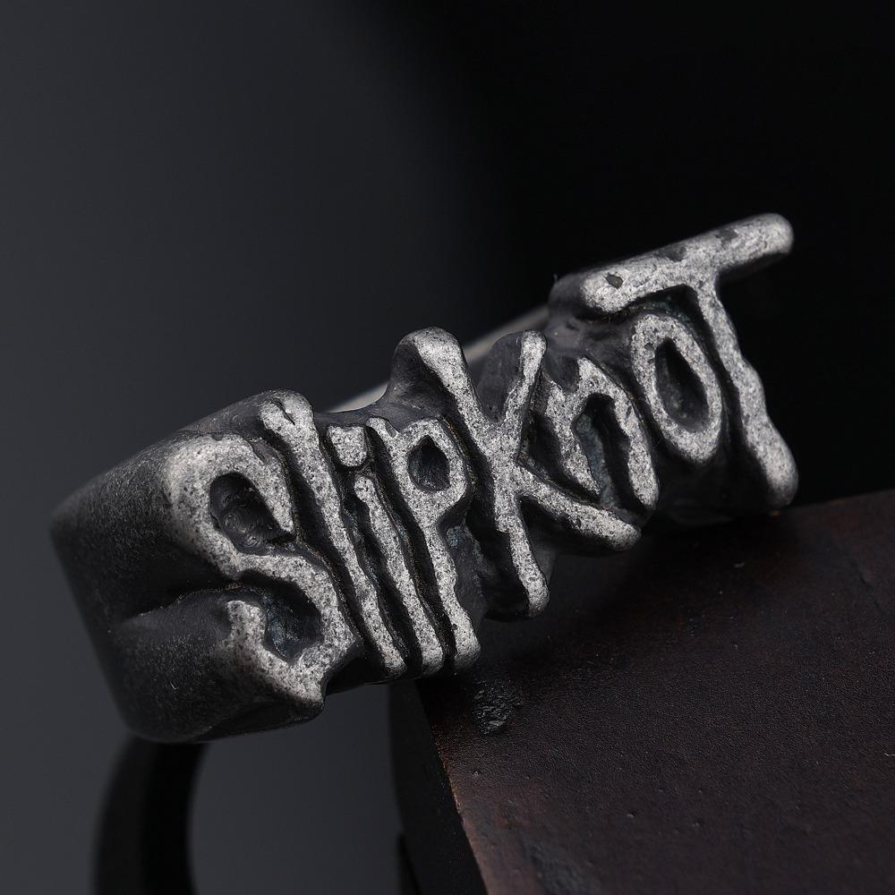 Pánsky prsteň SLIPKNOT z titánovej ocele Punk Biker Gotický šperk Módny doplnok