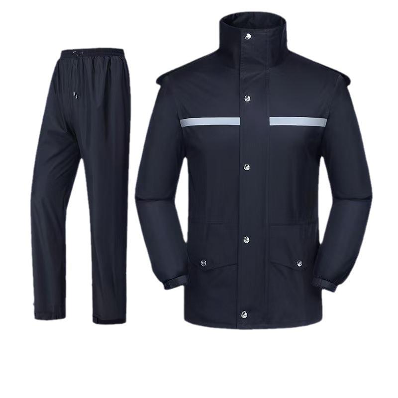 Full Body Rainproof Reflective Raincoat and Pants Set for Motorcycling and Construction