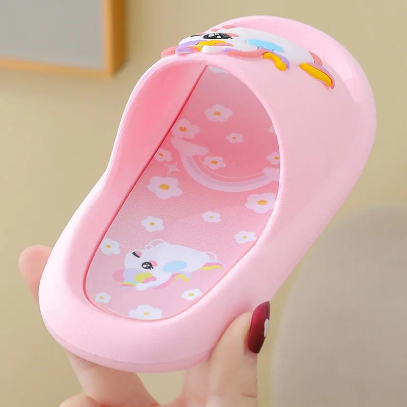 Summer Cartoon Children's Slippers Girl Unicorn Slipper Kids Cute Indoor Home Bathroom Shoes Boy Dinosaur Flip Flops Einhorn