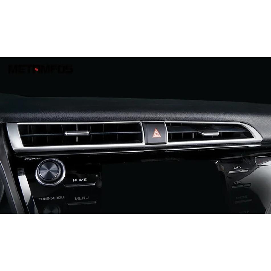 For Toyota Camry 2018   Carbon Fiber Center Console Air Condition Vent Outlet Cover Molding Trim Interior Accessories