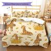 giraffe Pattern Bedding Quilt Set Quilt Cover Pillowcase Home Decoration Birthday Gift (1 * duvet cover + 2 * pillowcase, without core)