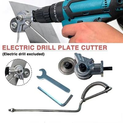 1Set DIY Refitting Plate Shears Universal Nibbler Drill Cutter Attachment Power Tool Accessories