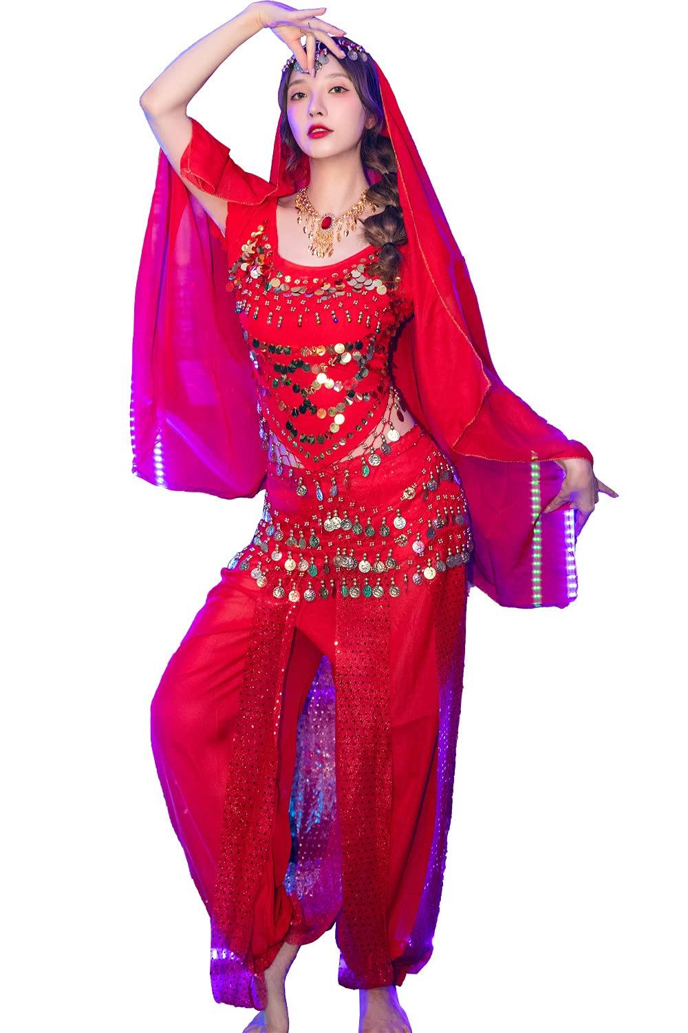 Костюм для танца живота Brightlara Jasmine Arabian для Хэллоуина, косплея, больших размеров (jsm-RE-M)