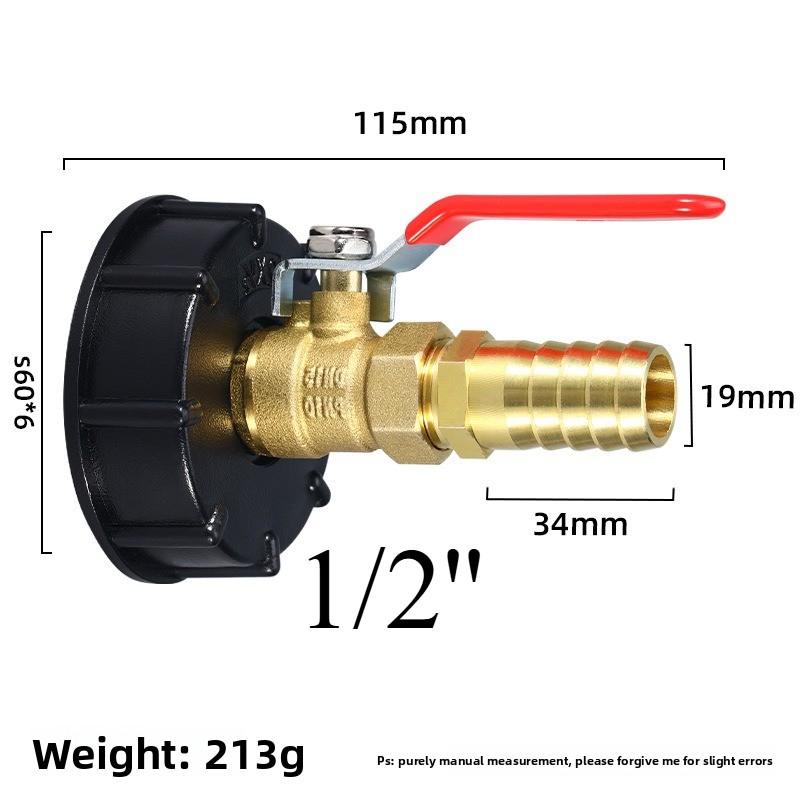 IBC Tank Brass Tap Adapter S60X6 Thread 10mm Garden Hose Connect Faucet Tank 1000 Liter IBC Tank Valve Fitting