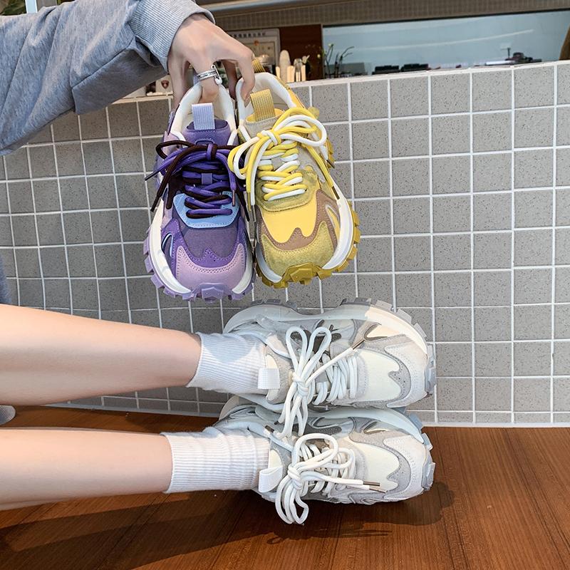 Fashion Luxury Designer Fashion Color Block Sneakers Women's Casual Thick Sole Increased Comfortable Women's Shoes Zapatillas De Deporte