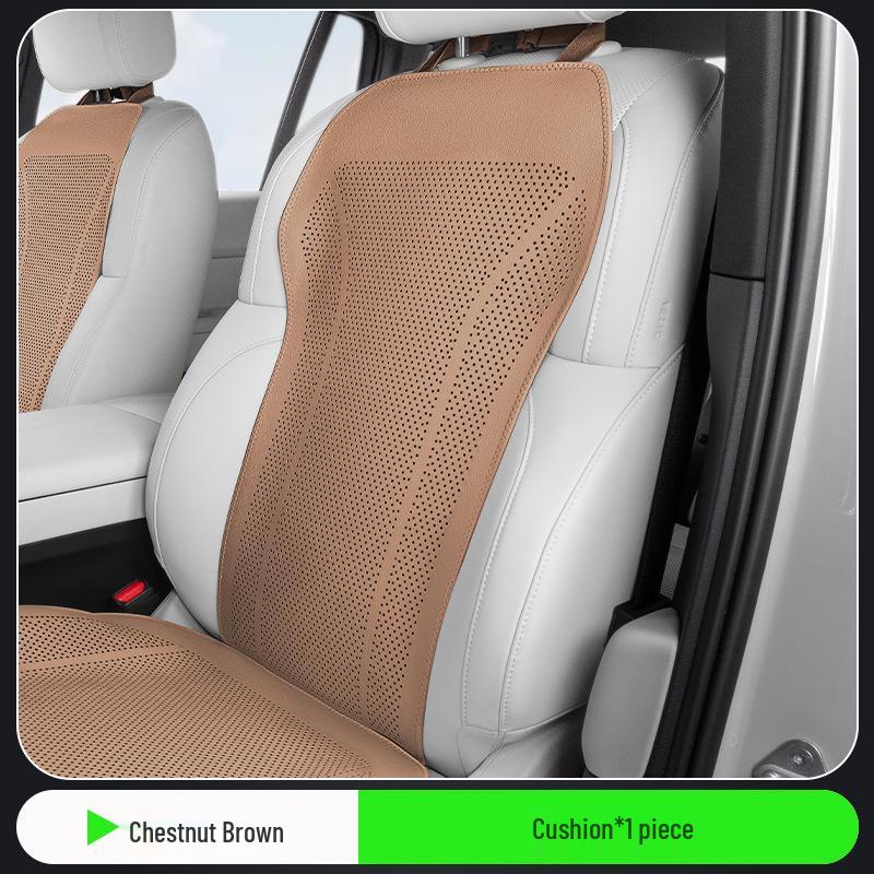 Universal Perforated Breathable Car Seat Cushion for Five-Seat Vehicles - Year-Round Ventilation
