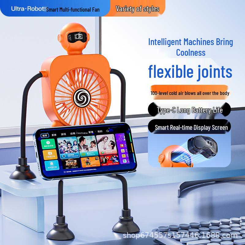 Smart Digital Display USB Cartoon Suction Cup Desktop Fan 35x23.6x3.8 белый