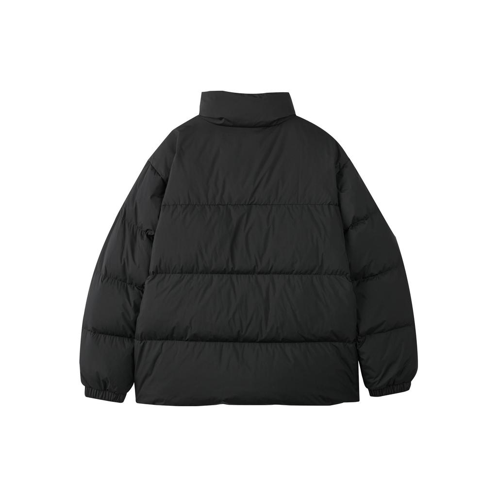 Skechers Fashion Solid Color Logo Woven Short Jacket Down Coat Unisex Jackets Carbon-Black L423U106-0018