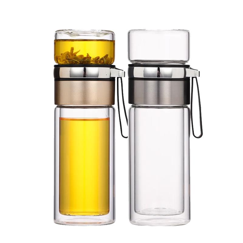 Quxiang Portable Tea Infuser Glass Cup Set with Protective Cover