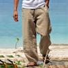 2023 Men's Hip Hop Breathable Cotton Linen Slimming Beach Pants